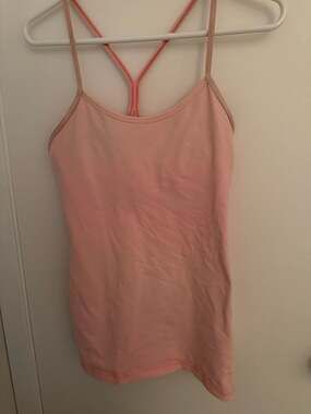 Lululemon Power Y Tank Top with Built-in Shelf Bra in Pink